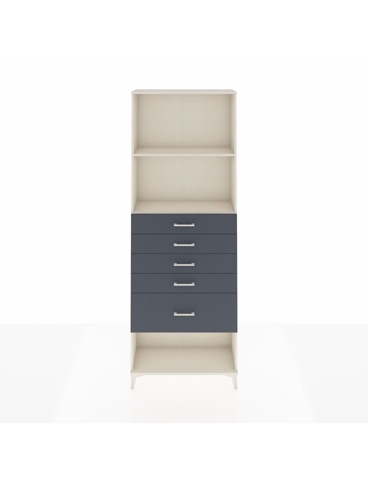 Arges Dolap 2 Raflı 5 Çekmeceli 88x30x243 Aytaşı-Antrasit