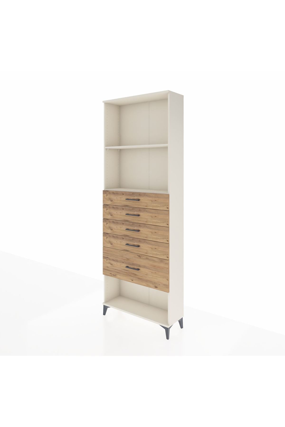 Arges Dolap 2 Raflı 5 Çekmeceli 88x30x243 Aytaşı-Çam