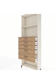 Arges Dolap 2 Raflı 5 Çekmeceli 88x30x243 Aytaşı-Çam