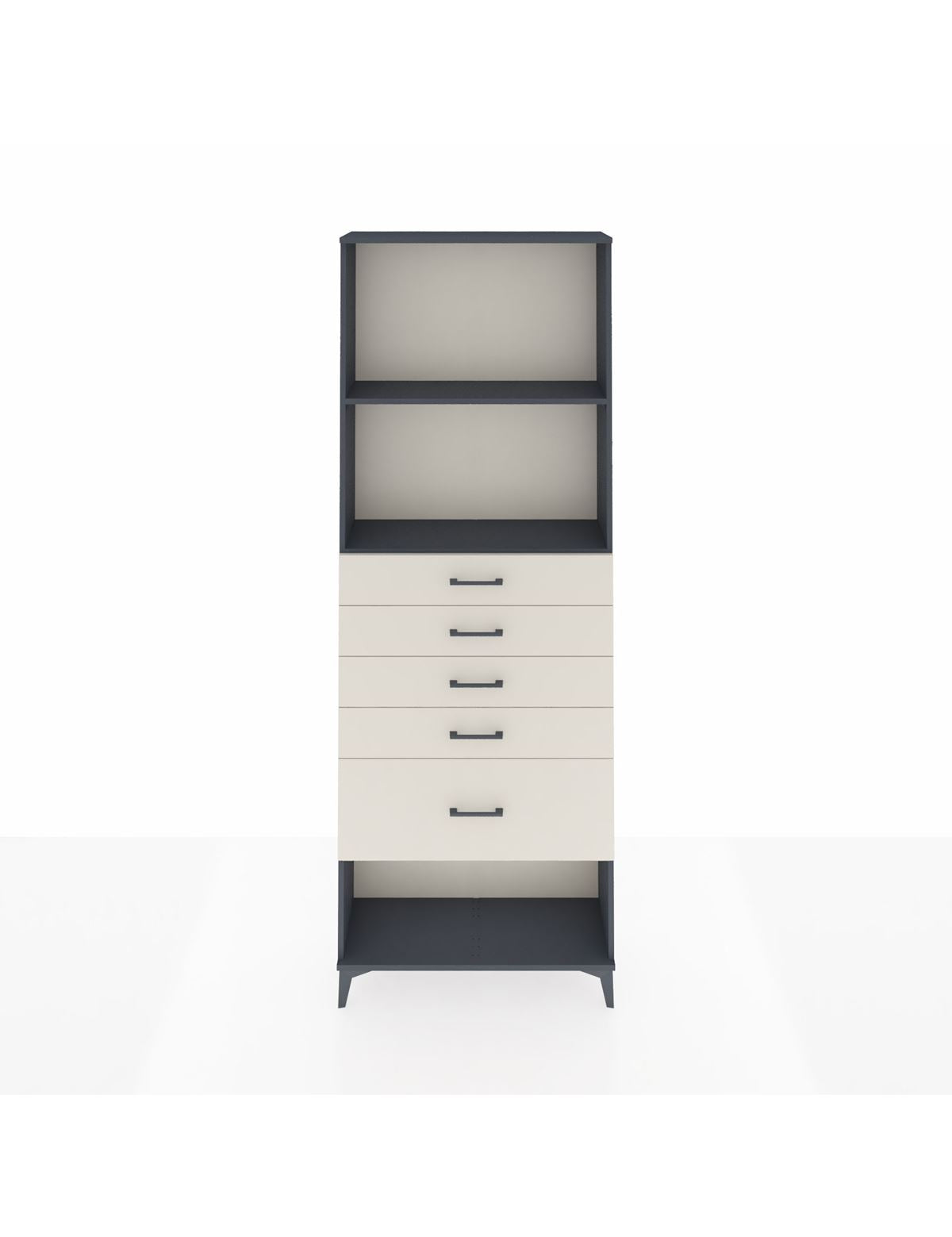 Arges Dolap 2 Raflı 5 Çekmeceli 88x30x243 Antrasit-Aytaşı