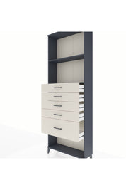 Arges Dolap 2 Raflı 5 Çekmeceli 88x30x243 Antrasit-Aytaşı