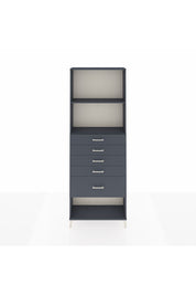 Arges Dolap 2 Raflı 5 Çekmeceli 88x30x243 Antrasit-Antrasit