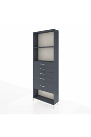 Arges Dolap 2 Raflı 5 Çekmeceli 88x30x243 Antrasit-Antrasit