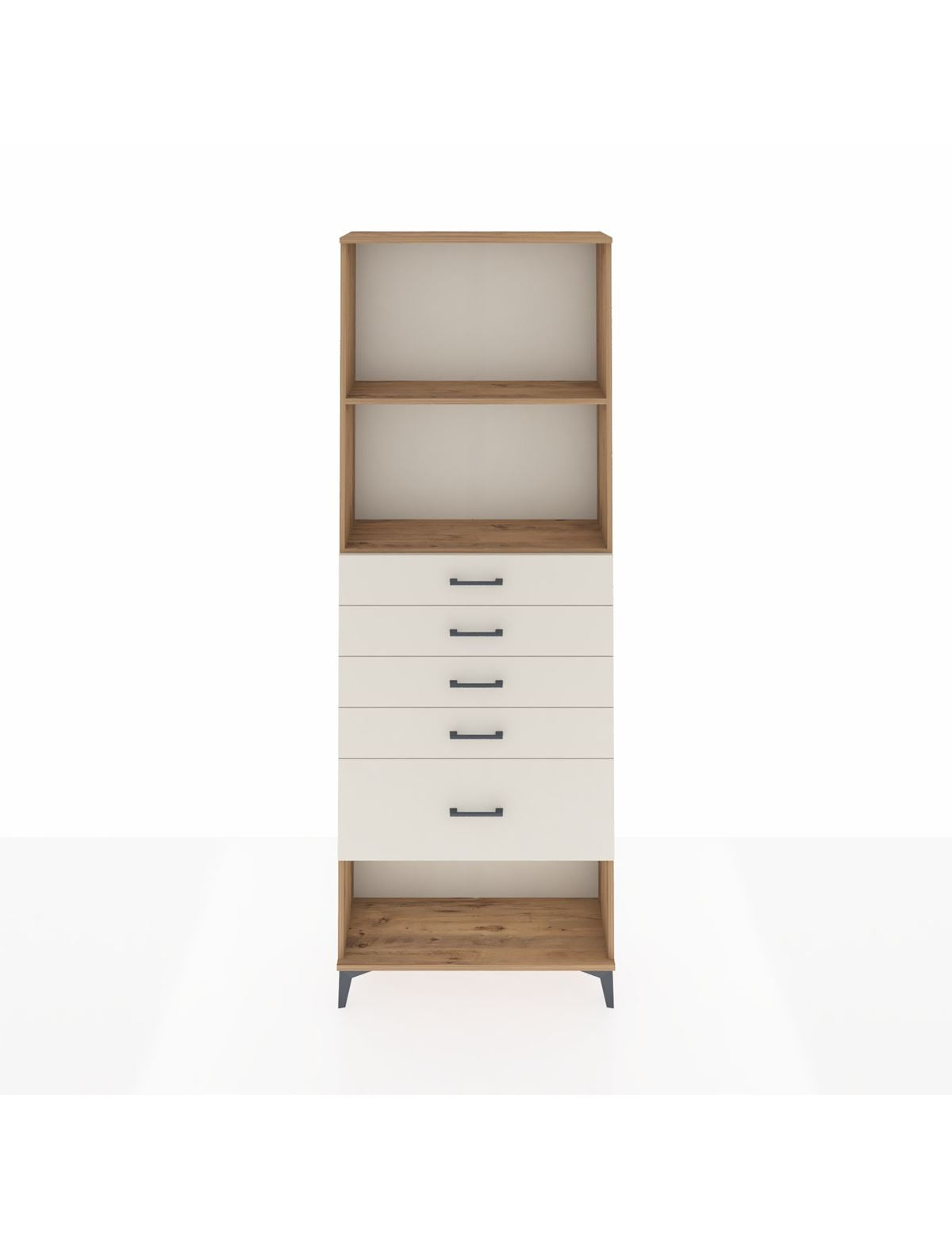 Arges Dolap 2 Raflı 5 Çekmeceli 88x30x243 Çam-Aytaşı