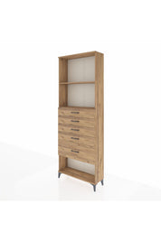 Arges Dolap 2 Raflı 5 Çekmeceli 88x30x243 Çam-Çam