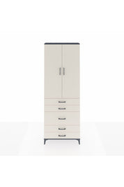 Arges Dolap 4 Raflı 5 Çekmeceli 2 Kapaklı 88x30x243 Antrasit-Aytaşı