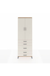 Arges Dolap 4 Raflı 5 Çekmeceli 2 Kapaklı 88x30x243 Çam-Aytaşı