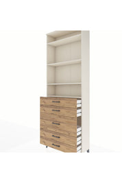 Arges Dolap 4 Raflı 5 Çekmeceli 88x30x243 Aytaşı-Çam