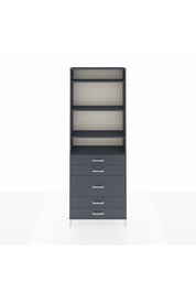 Arges Dolap 4 Raflı 5 Çekmeceli 88x30x243 Antrasit-Antrasit