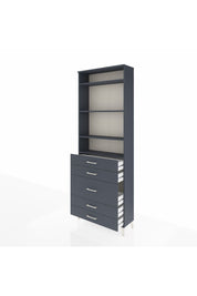 Arges Dolap 4 Raflı 5 Çekmeceli 88x30x243 Antrasit-Antrasit