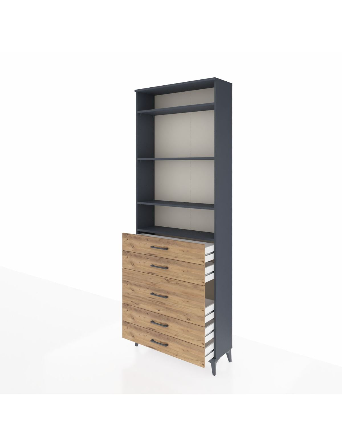 Arges Dolap 4 Raflı 5 Çekmeceli 88x30x243 - S33M058V6A