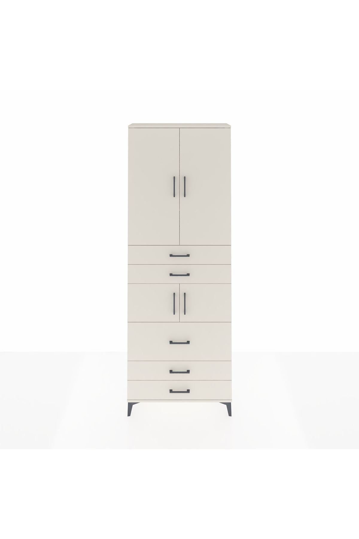 Arges Dolap 4 Raflı 5 Çekmeceli 4 Kapaklı 88x30x243 Aytaşı-Aytaşı