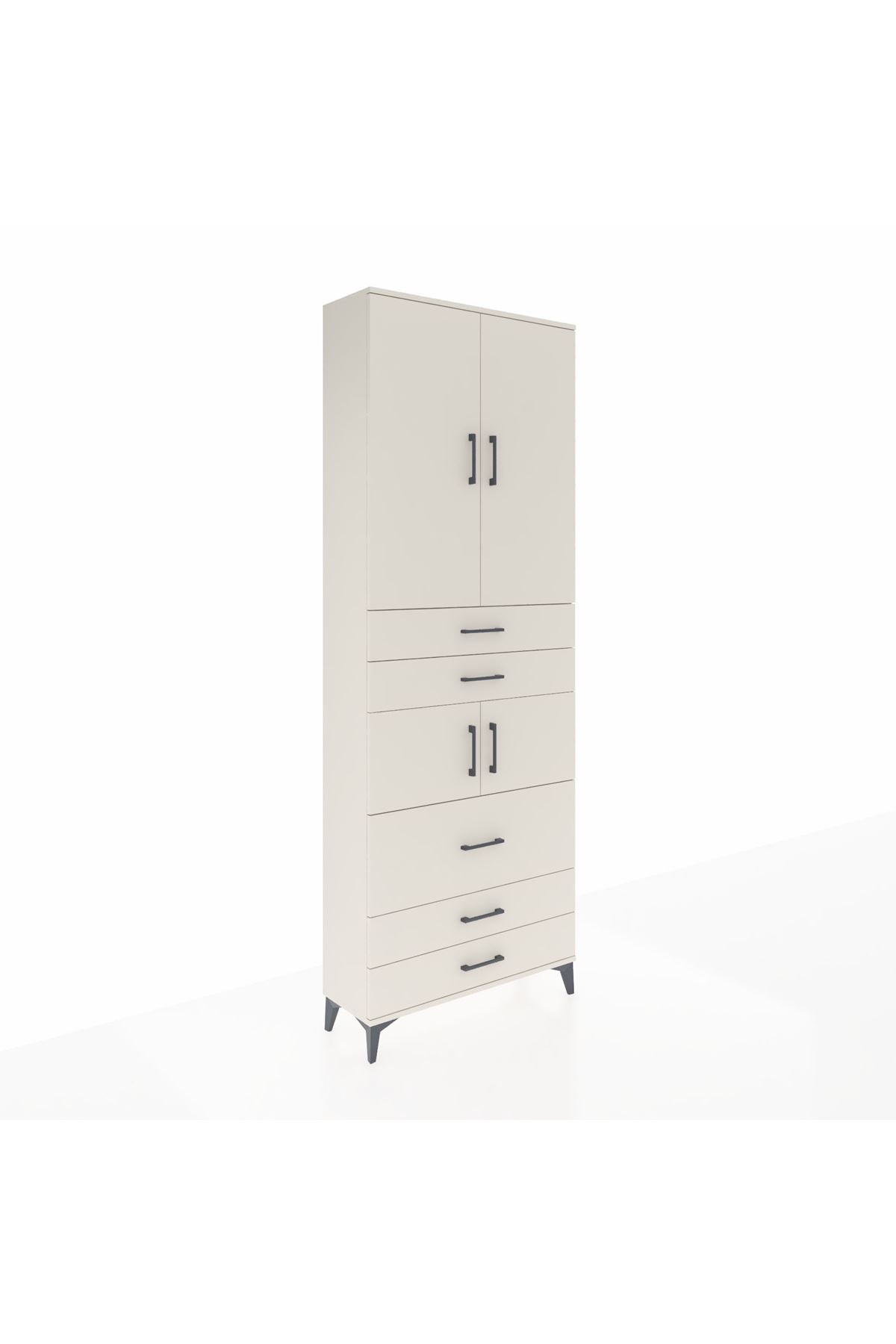 Arges Dolap 4 Raflı 5 Çekmeceli 4 Kapaklı 88x30x243 Aytaşı-Aytaşı