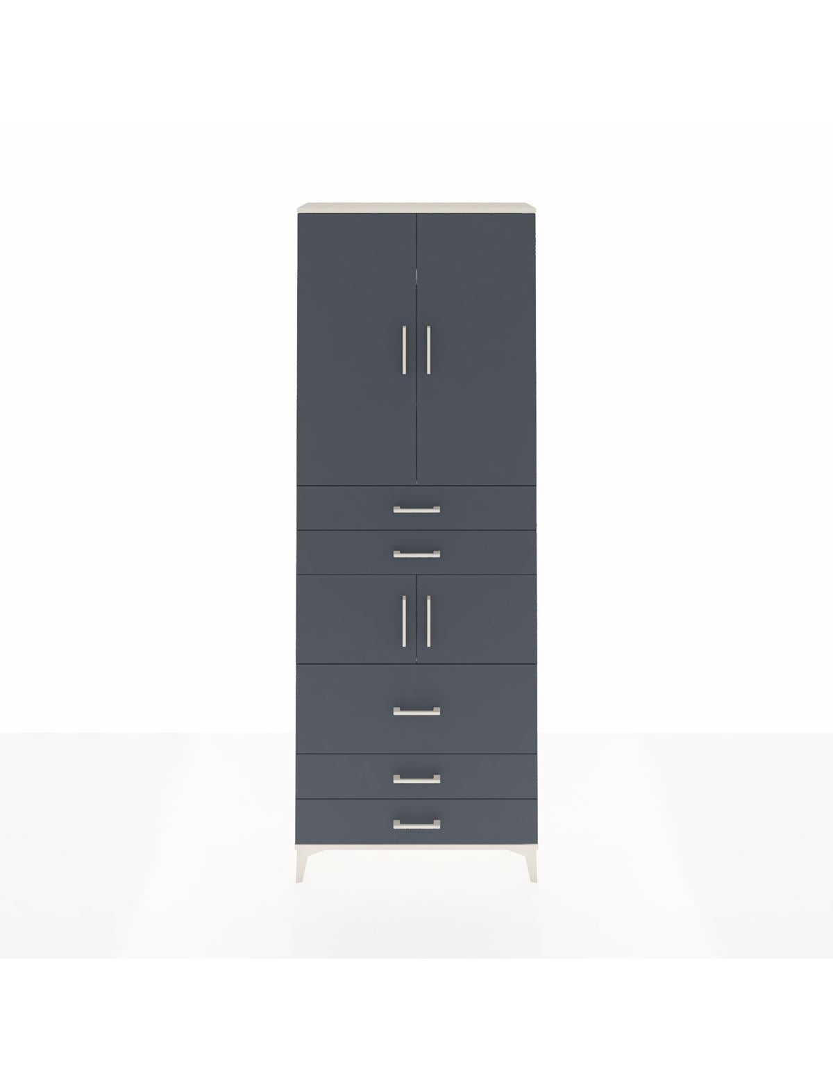 Arges Dolap 4 Raflı 5 Çekmeceli 4 Kapaklı 88x30x243 Aytaşı-Antrasit