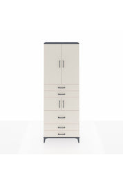 Arges Dolap 4 Raflı 5 Çekmeceli 4 Kapaklı 88x30x243 Antrasit-Aytaşı