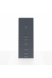 Arges Dolap 4 Raflı 5 Çekmeceli 4 Kapaklı 88x30x243 Antrasit-Antrasit