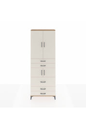 Arges Dolap 4 Raflı 5 Çekmeceli 4 Kapaklı 88x30x243 Çam-Aytaşı