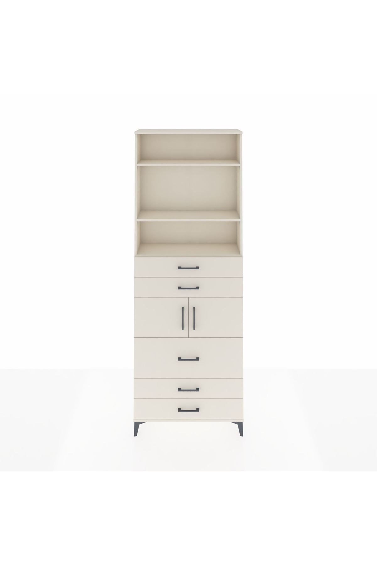 Arges Dolap 4 Raflı 5 Çekmeceli 2 Kapaklı 88x30x243 Aytaşı-Aytaşı