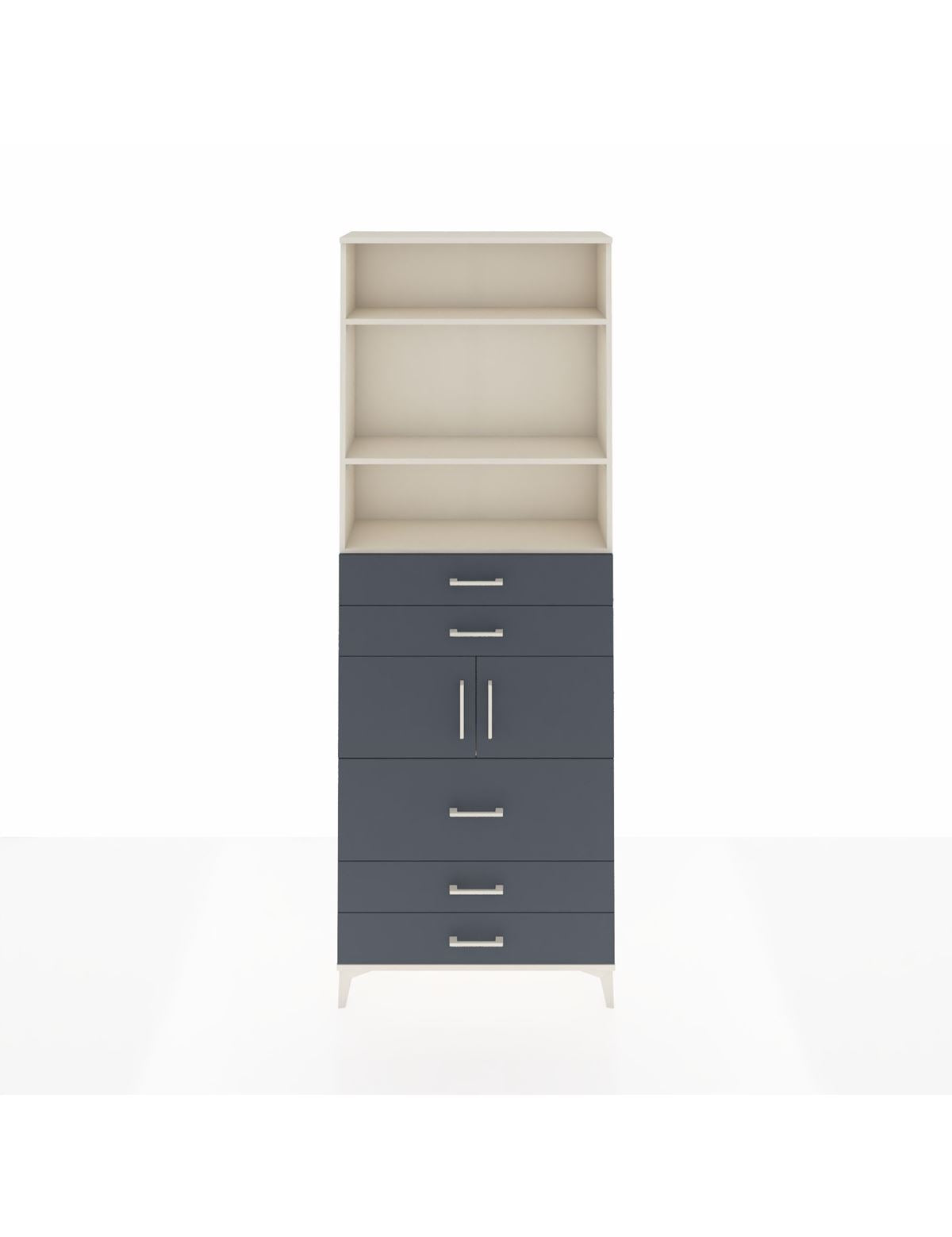 Arges Dolap 4 Raflı 5 Çekmeceli 2 Kapaklı 88x30x243 Aytaşı-Antrasit