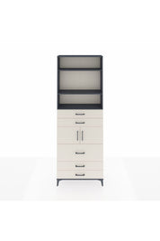 Arges Dolap 4 Raflı 5 Çekmeceli 2 Kapaklı 88x30x243 Antrasit-Aytaşı