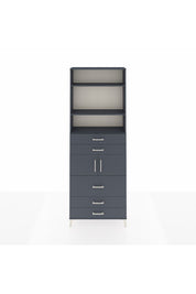 Arges Dolap 4 Raflı 5 Çekmeceli 2 Kapaklı 88x30x243 Antrasit-Antrasit