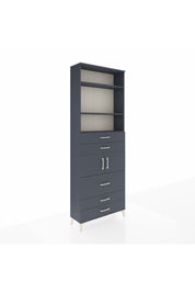 Arges Dolap 4 Raflı 5 Çekmeceli 2 Kapaklı 88x30x243 Antrasit-Antrasit