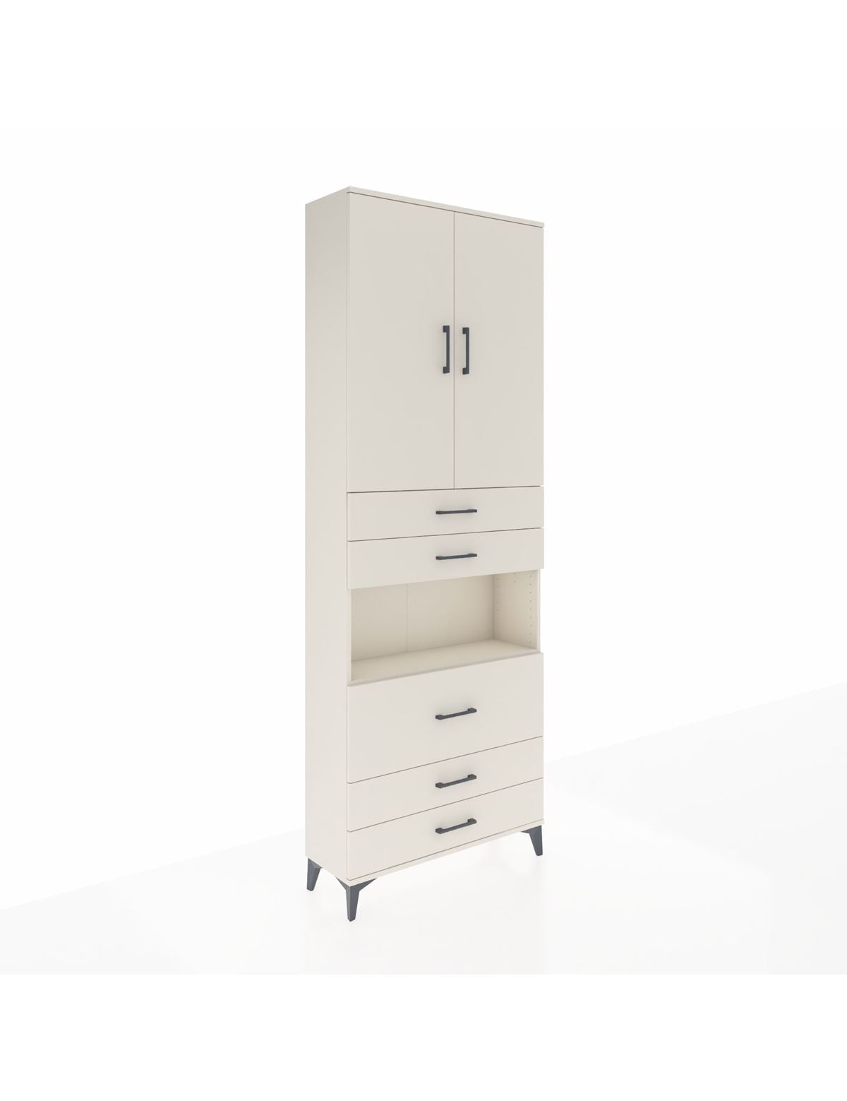 Arges Dolap 4 Raflı 5 Çekmeceli 2 Kapaklı 88x30x243 Aytaşı-Aytaşı