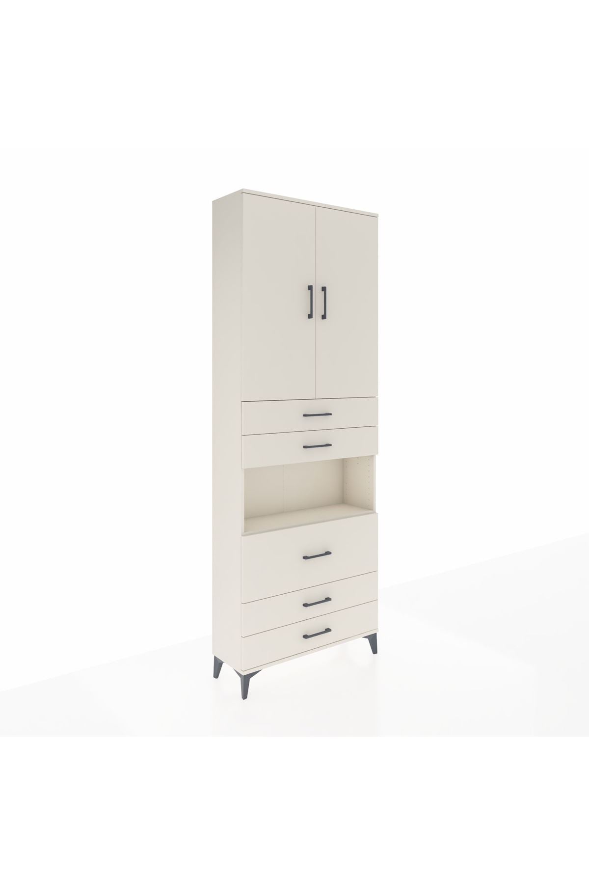 Arges Dolap 4 Raflı 5 Çekmeceli 2 Kapaklı 88x30x243 Aytaşı-Aytaşı