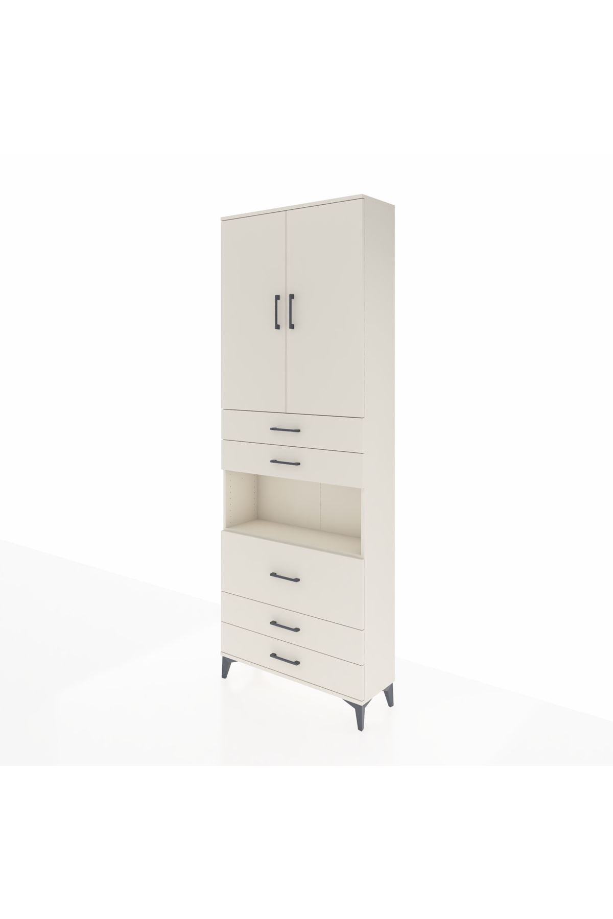 Arges Dolap 4 Raflı 5 Çekmeceli 2 Kapaklı 88x30x243 Aytaşı-Aytaşı