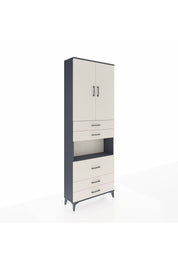 Arges Dolap 4 Raflı 5 Çekmeceli 2 Kapaklı 88x30x243 Antrasit-Aytaşı