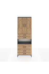 Arges Dolap 4 Raflı 5 Çekmeceli 2 Kapaklı 88x30x243