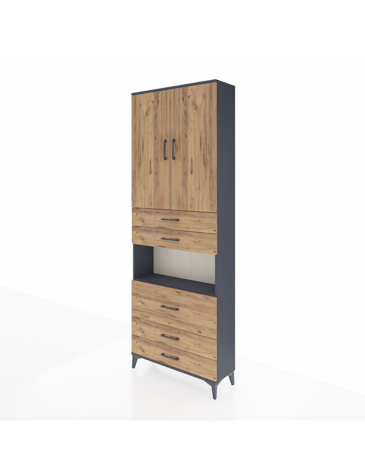 Arges Dolap 4 Raflı 5 Çekmeceli 2 Kapaklı 88x30x243 - S33M061V6A