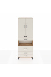 Arges Dolap 4 Raflı 5 Çekmeceli 2 Kapaklı 88x30x243 Çam-Aytaşı