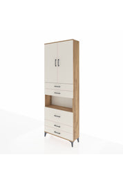 Arges Dolap 4 Raflı 5 Çekmeceli 2 Kapaklı 88x30x243 Çam-Aytaşı