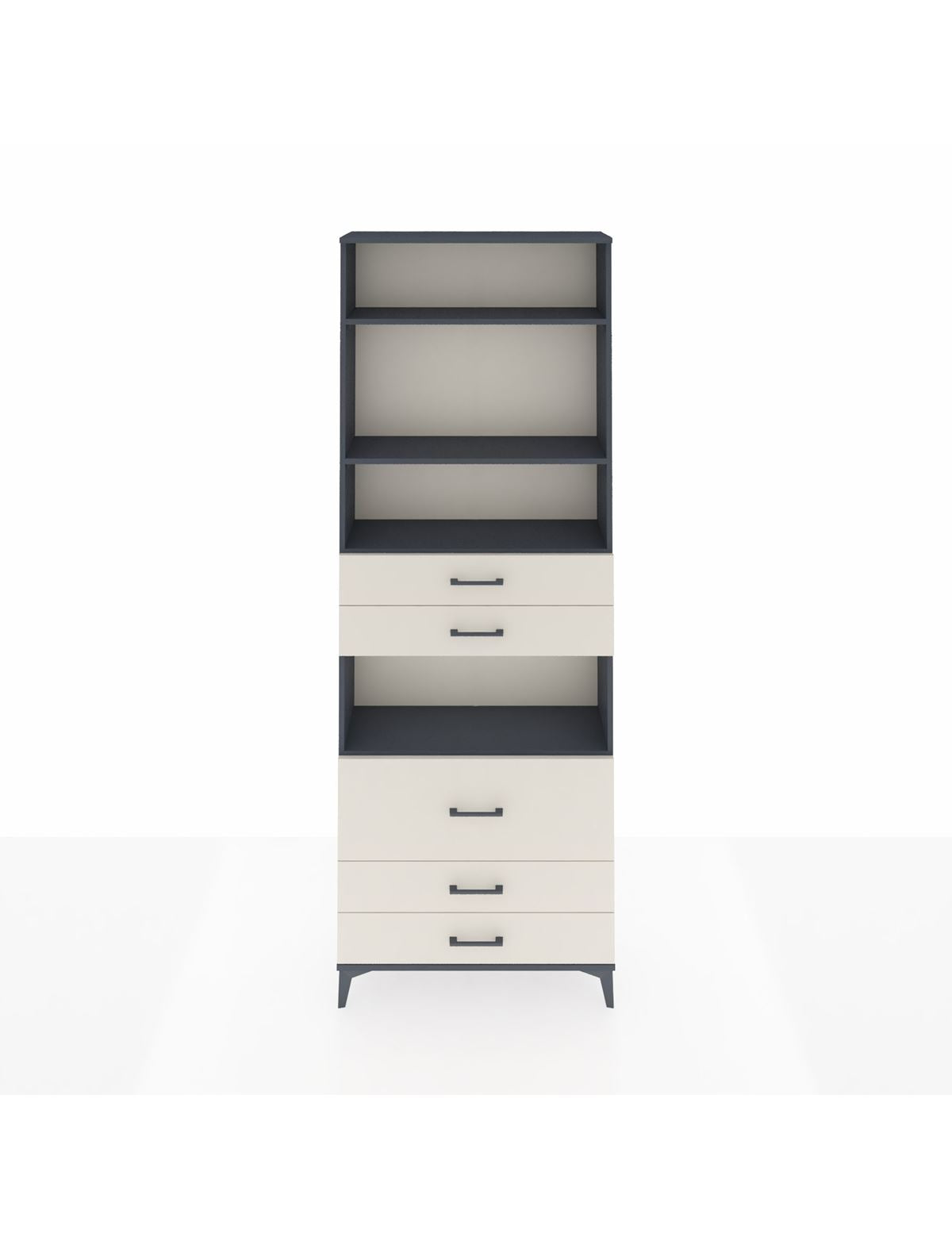 Arges Dolap 4 Raflı 5 Çekmeceli 88x30x243 Antrasit-Aytaşı