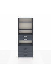 Arges Dolap 4 Raflı 5 Çekmeceli 88x30x243 Antrasit-Antrasit