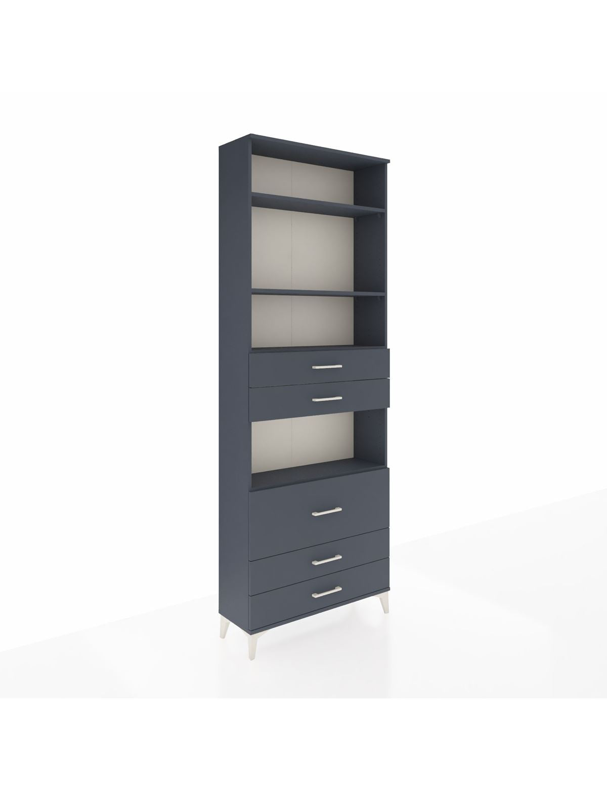 Arges Dolap 4 Raflı 5 Çekmeceli 88x30x243 Antrasit-Antrasit