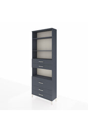 Arges Dolap 4 Raflı 5 Çekmeceli 88x30x243 Antrasit-Antrasit