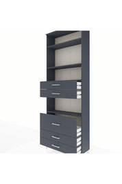 Arges Dolap 4 Raflı 5 Çekmeceli 88x30x243 Antrasit-Antrasit