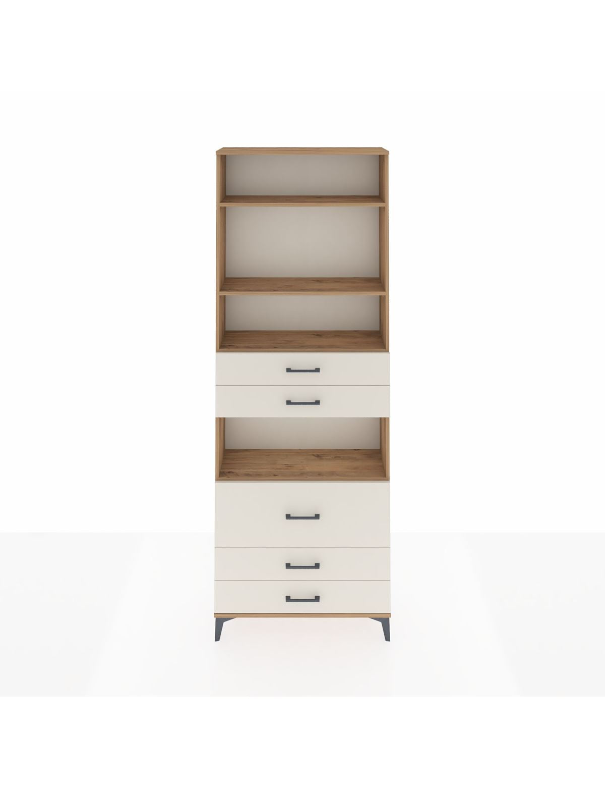 Arges Dolap 4 Raflı 5 Çekmeceli 88x30x243 Çam-Aytaşı