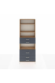 Arges Dolap 4 Raflı 5 Çekmeceli 88x30x243 Çam-Antrasit