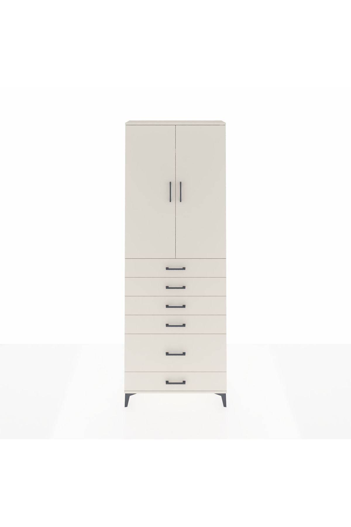 Arges Dolap 3 Raflı 6 Çekmeceli 2 Kapaklı 88x30x243 Aytaşı-Aytaşı