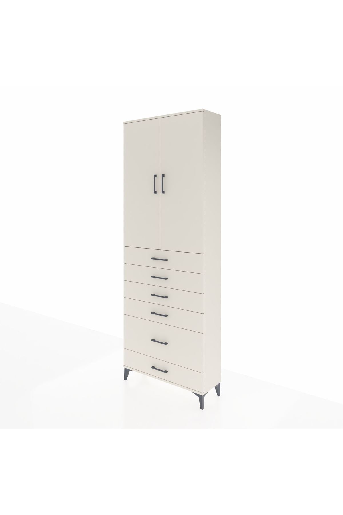 Arges Dolap 3 Raflı 6 Çekmeceli 2 Kapaklı 88x30x243 Aytaşı-Aytaşı