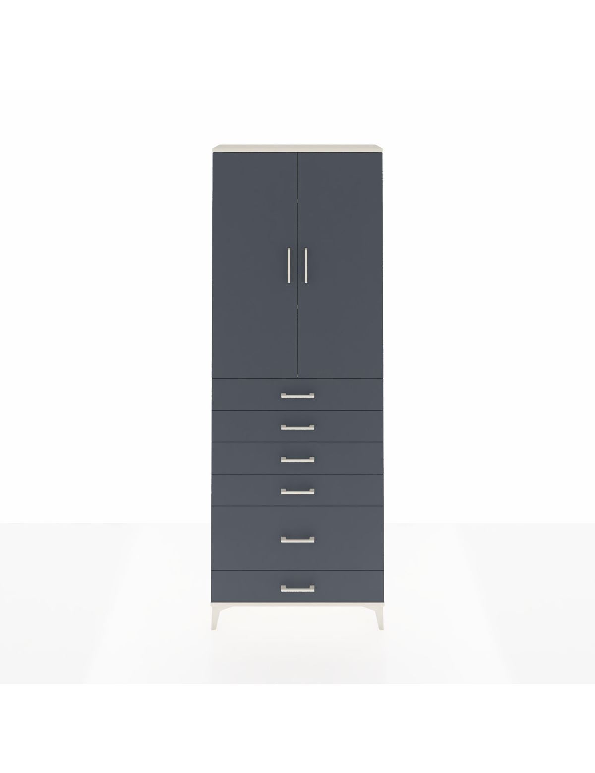 Arges Dolap 3 Raflı 6 Çekmeceli 2 Kapaklı 88x30x243 Aytaşı-Antrasit