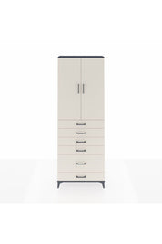 Arges Dolap 3 Raflı 6 Çekmeceli 2 Kapaklı 88x30x243 Antrasit-Aytaşı