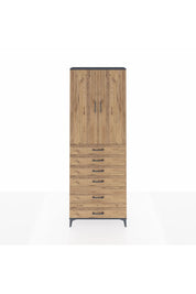 Arges Dolap 3 Raflı 6 Çekmeceli 2 Kapaklı 88x30x243 Antrasit-Çam