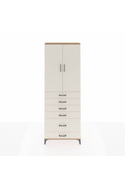 Arges Dolap 3 Raflı 6 Çekmeceli 2 Kapaklı 88x30x243 Çam-Aytaşı