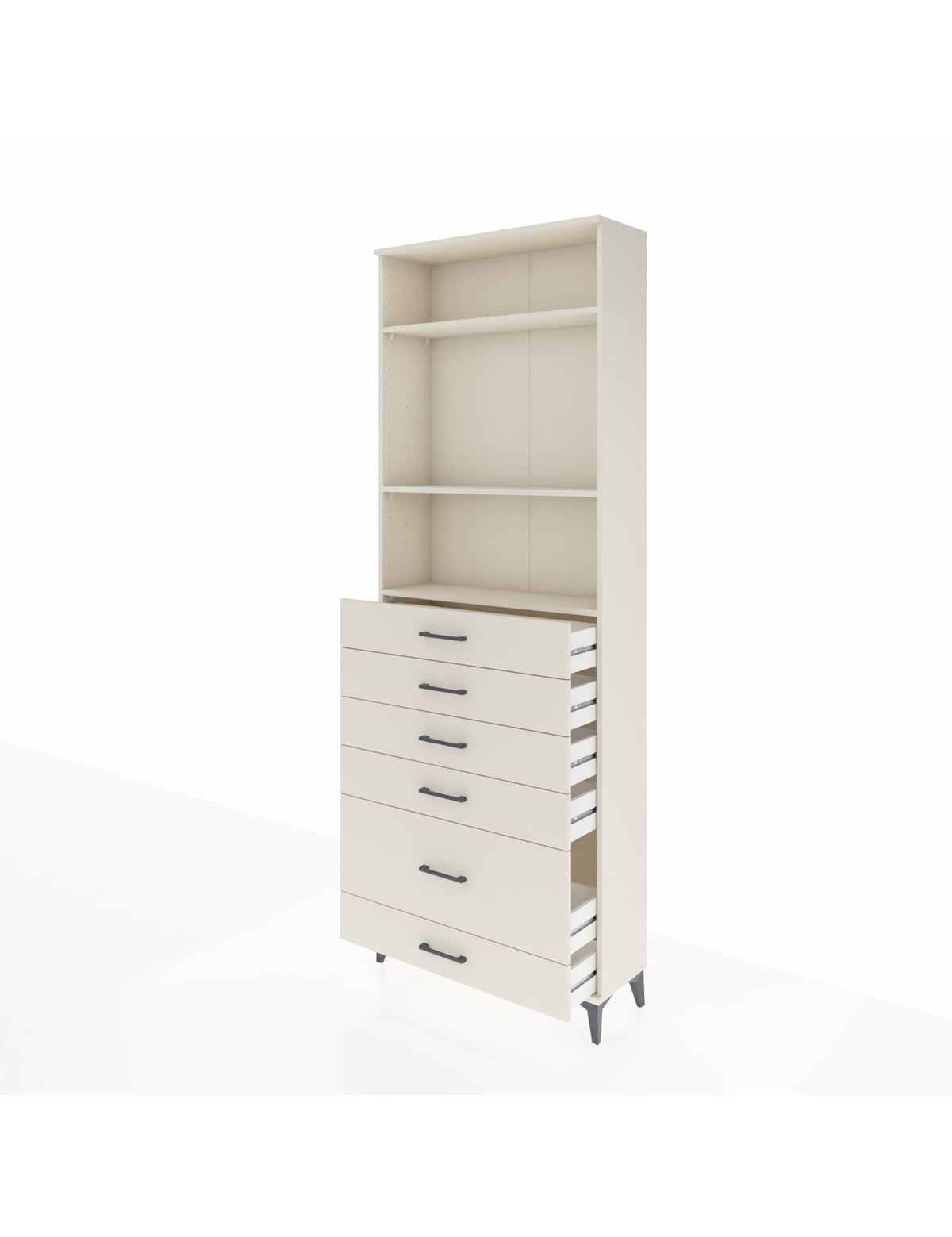 Arges Dolap 3 Raflı 6 Çekmeceli 88x30x243 - S33M064V1A