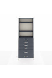 Arges Dolap 3 Raflı 6 Çekmeceli 88x30x243 Antrasit-Antrasit