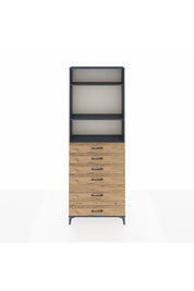 Arges Dolap 3 Raflı 6 Çekmeceli 88x30x243 Antrasit-Çam